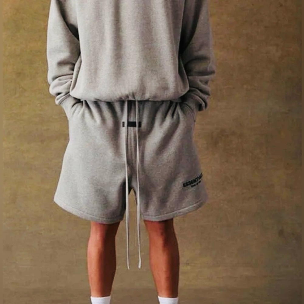 NWT [Fear of God] Essentials Dark Oatmeal Gray Casual Sweat Shorts Men's L